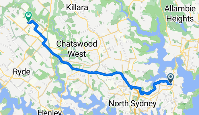 Awaba St, Mosman to Research Park Dr, Macquarie Park