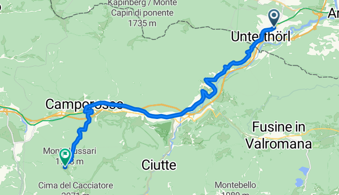 Route zu Monte Lussari