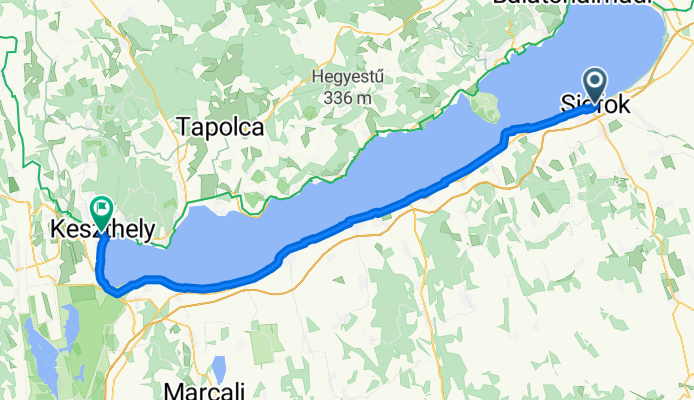 Köztársaság utca, Siófok to Kossuth Lajos utca, Keszthely