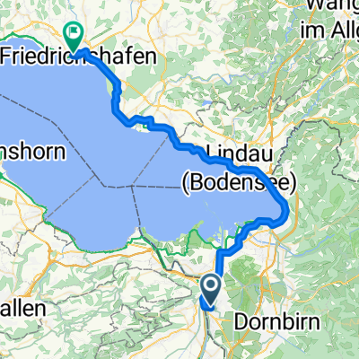 Pontenstraße, Lustenau nach Stadtbahnhof, Friedrichshafen