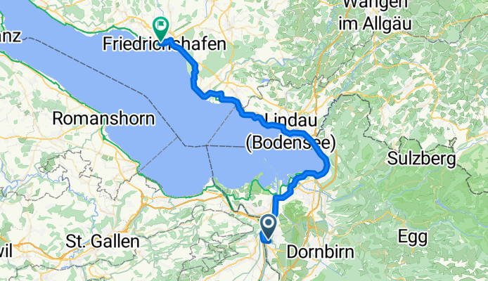 Pontenstraße, Lustenau nach Stadtbahnhof, Friedrichshafen