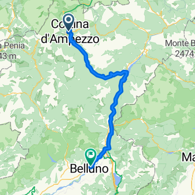 Cortina to Belluno (cycle path prio)