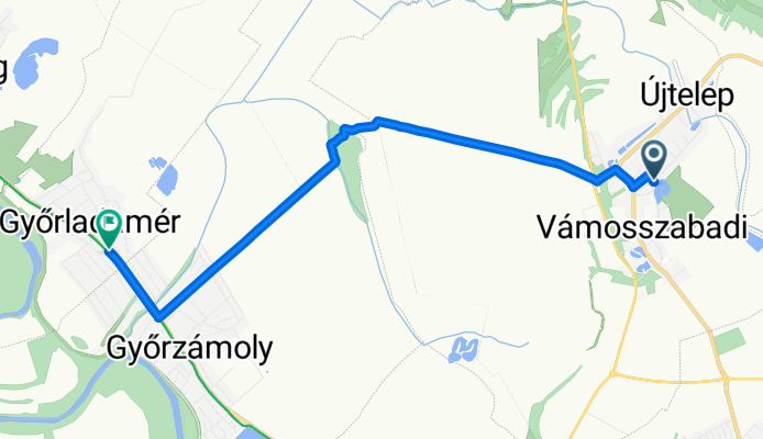 Széchenyi István utca, Vámosszabadi nach Országút utca, Győrladamér