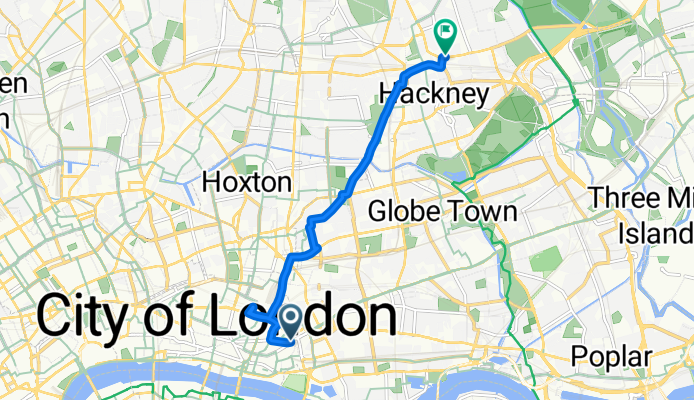 Minories, London to Homerton Row, London