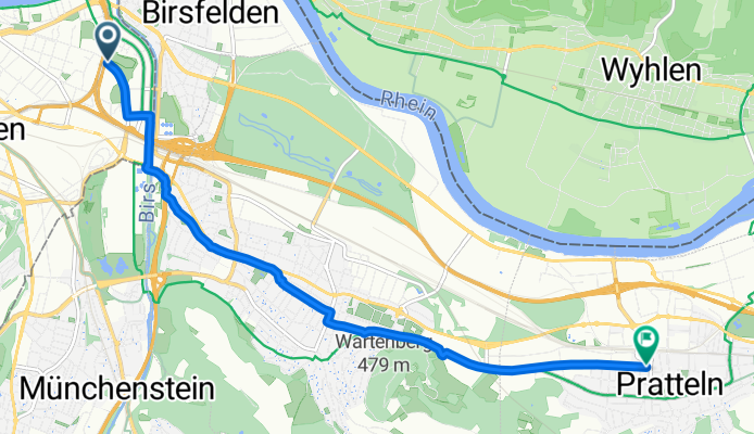 Gellertstrasse, Basel nach Bahnhofplatz, Pratteln