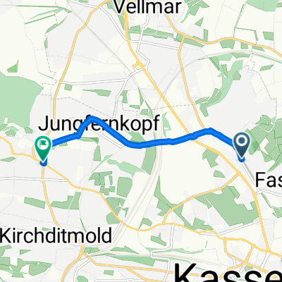 Helmholtzstraße, Kassel nach Hainbuchenstraße, Kassel