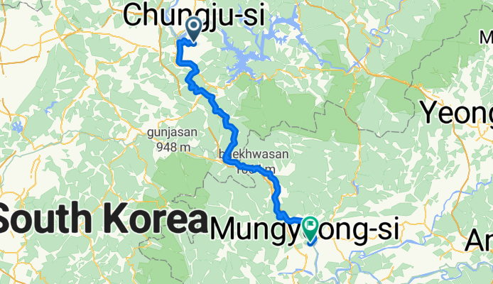 Route in Cheongju