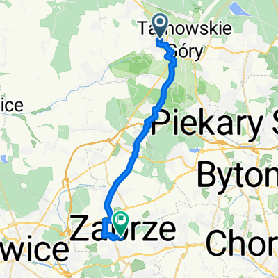 Tarnowskie Góry do  Zabrze Dworzec PKP