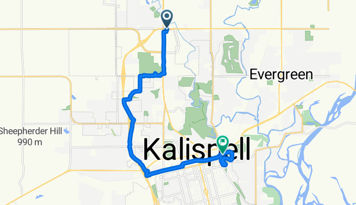 Route in Kalispell