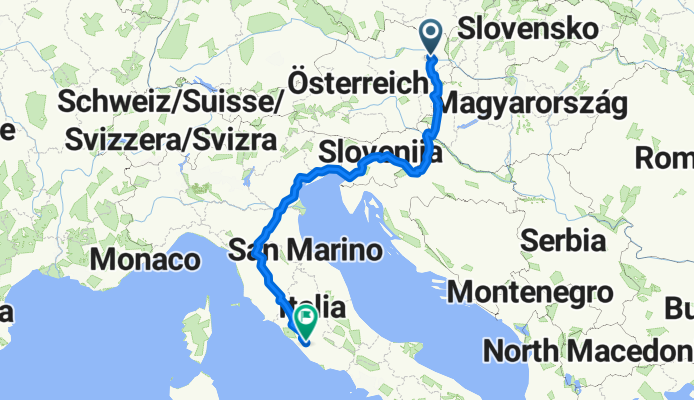 Vienna-Zagreb-Ljubljana-Trieste-Florence-Bologna-Roma