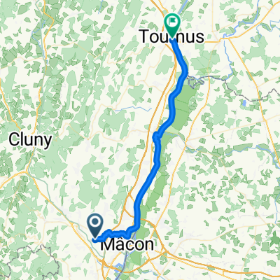 Chemin de Verneuil, Charnay-lès-Mâcon nach Place de l'Hôtel de Ville, Tournus