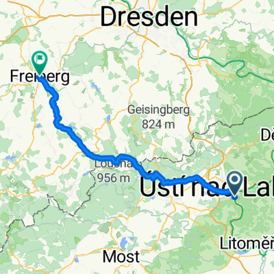 Ke Hradu, Ústí nad Labem to Mönchsstraße, Freiberg