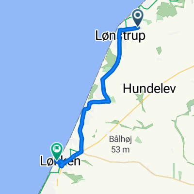 Hunderup Klitvej, Hjørring nach Søndre Strandvej, Løkken