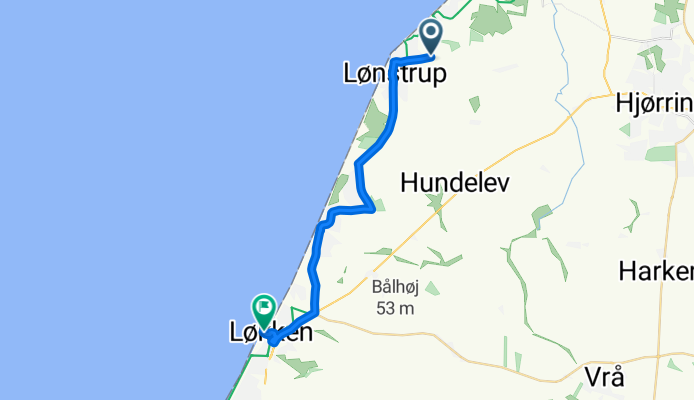 Hunderup Klitvej, Hjørring nach Søndre Strandvej, Løkken