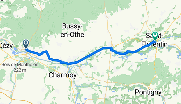 Rue du Clos Muscadet, Joigny à Place du Souvenir, Saint-Florentin