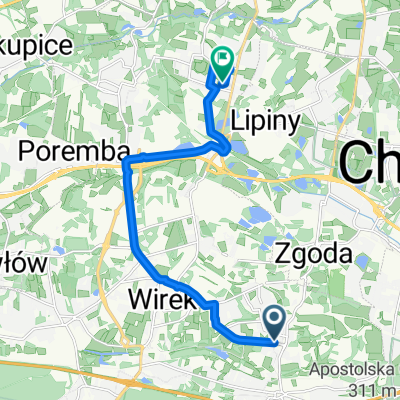 Kasztanowa, Ruda Śląska do M Kolbe, Ruda Śląska