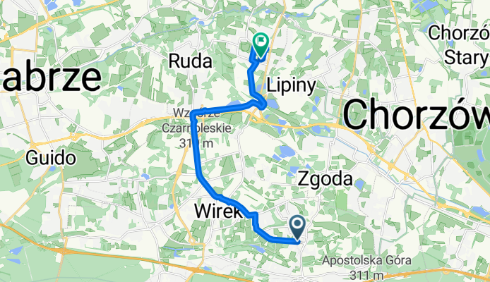 Kasztanowa, Ruda Śląska do M Kolbe, Ruda Śląska