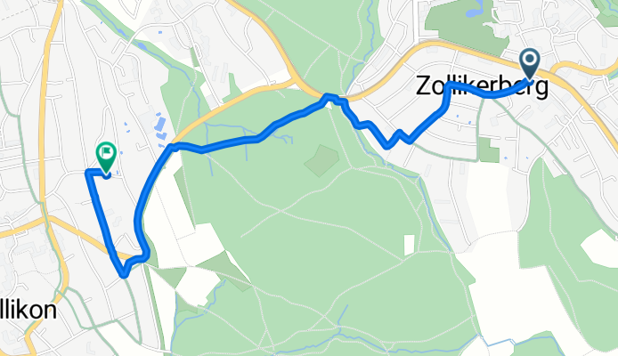 Rosengartenstrasse, Zollikerberg nach Kesslerstrasse, Zollikon