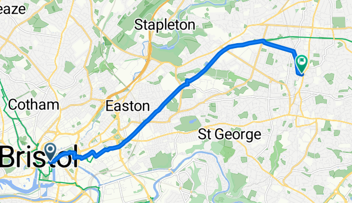 Corn Street, Bristol to Lansdown Road, Bristol