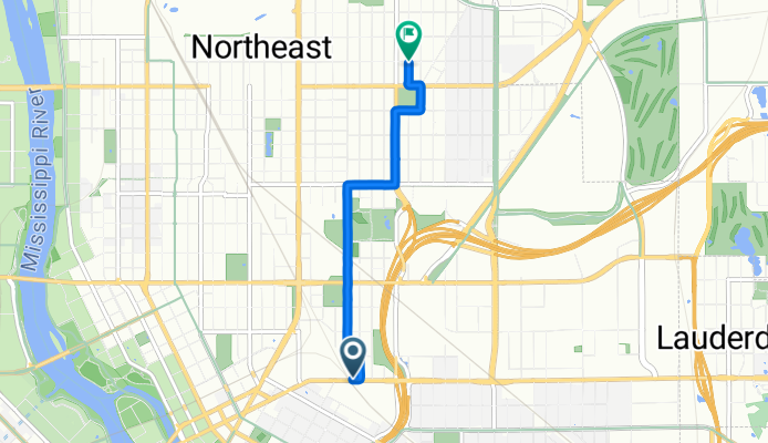 E Hennepin Ave, Minneapolis to NE Ulysses St, Minneapolis