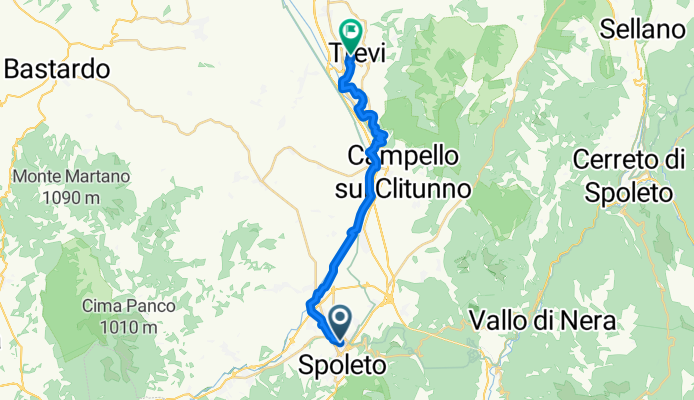 From Spoleto to Campello sul Clitunno + From Campello sul Clitunno to Trevi
