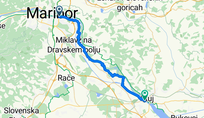 Maribor to Ptuj (via Starse) - Drava Bike route