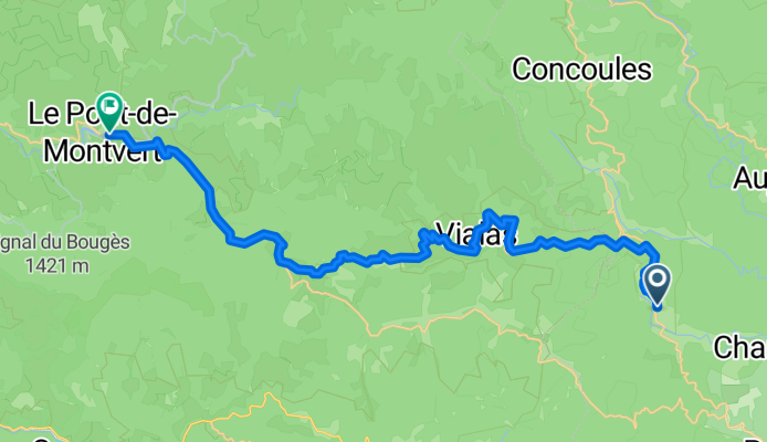 D 906, Génolhac nach Route de Finiels, Pont de Montvert-Sud Mont Lozère