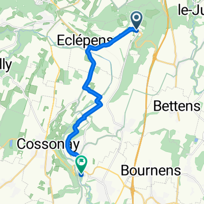 Route d'Eclépens nach Chemin du Stade