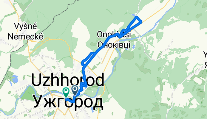 Шумна вулиця, Ужгород to Шандора Петефі площа, Ужгород