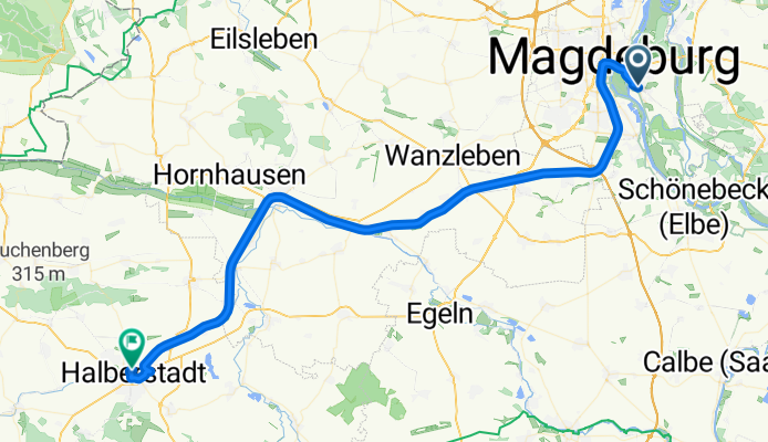 Pechauer Platz, Magdeburg nach Georgenstraße, Halberstadt