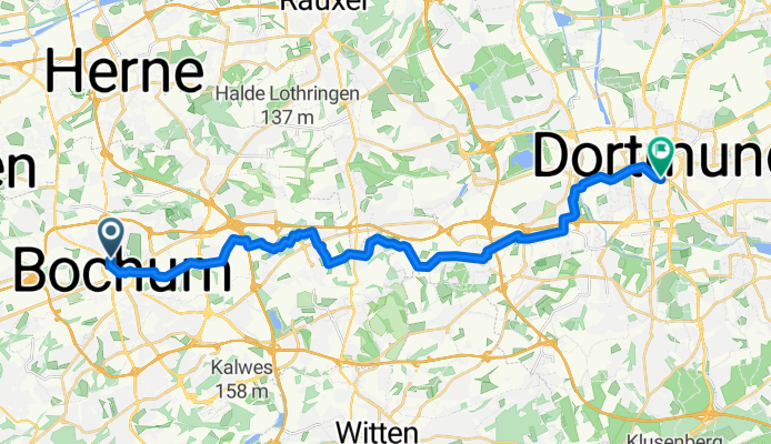 Route nach Dortmund