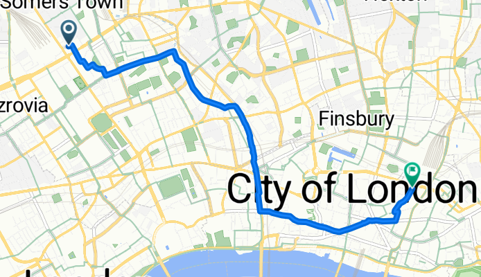 Euston Road to Liverpool Street