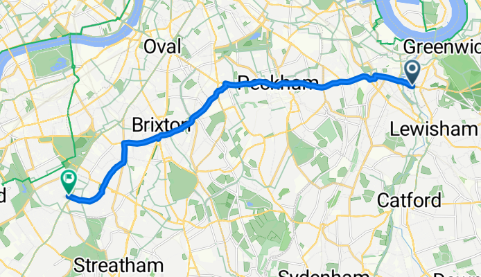 Blackheath Road, London to Balham Grove, London