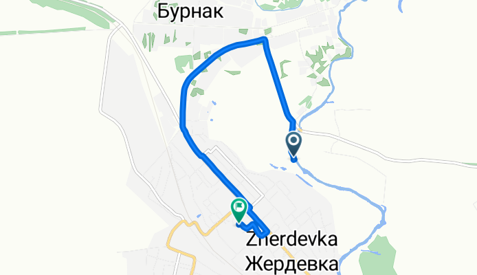 От Набережная улица 27А, Жердевка до Стадионная улица 19, Жердевка