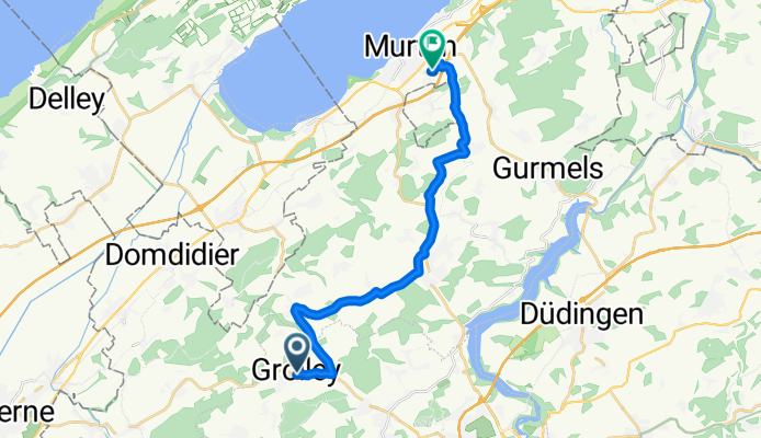 Route du Château, Grolley nach Mühleweg, Murten