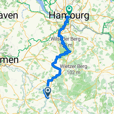 Leine-Heide-Radweg mit Heidelandschaft von Schwarmstedt bis Hamburg