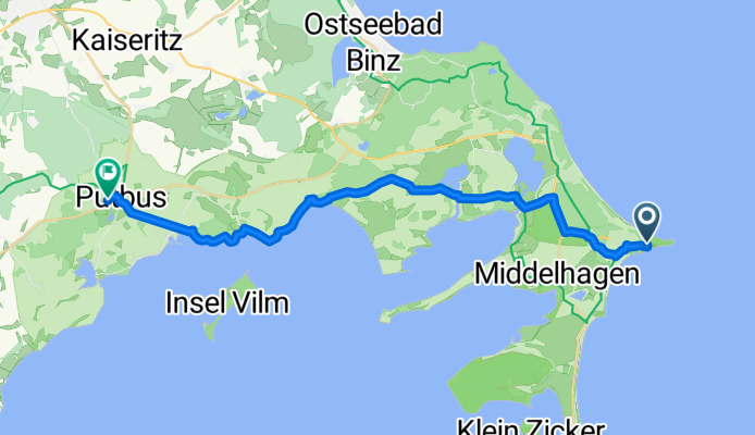 Hövtstraße, Göhren nach Markt, Putbus