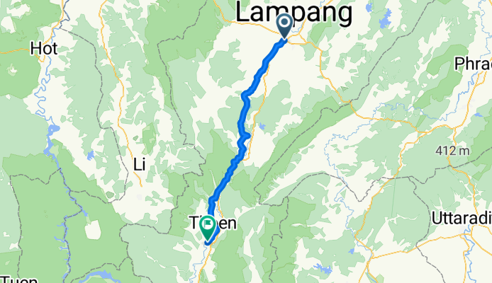 From Amphoe Mueang Lampang to Amphoe Thoen
