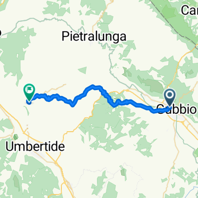 Via dei Cappuccini, Gubbio to Via Roma, Montone