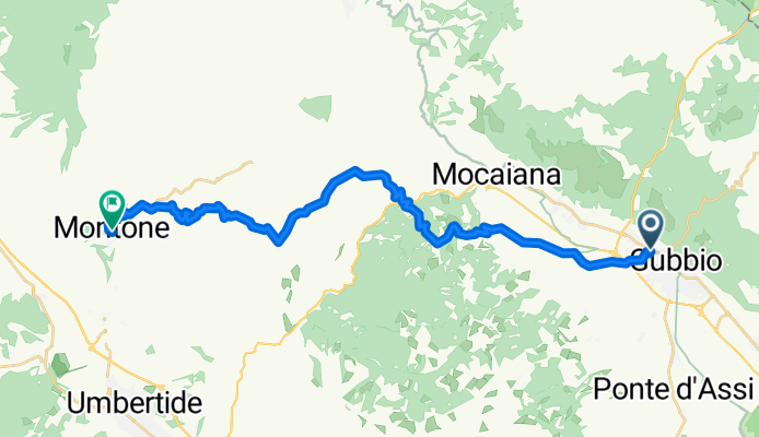 Via dei Cappuccini, Gubbio to Via Roma, Montone