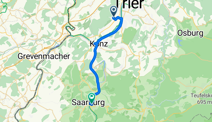 Eurener Straße, Trier nach Bahnhofstraße, Saarburg