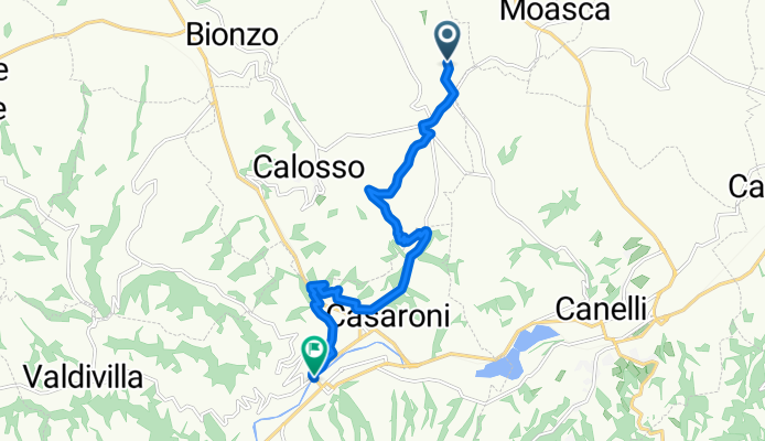 Via Valcalosso, Calosso nach Via Roma, Santo Stefano Belbo