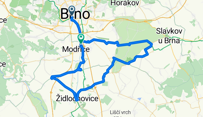 Route in Brno