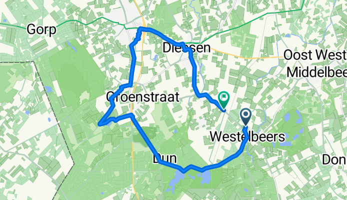 Route in Oost-, West- en Middelbeers