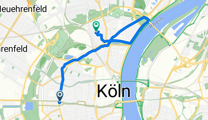 An der Hahnepooz to Kasparstraße