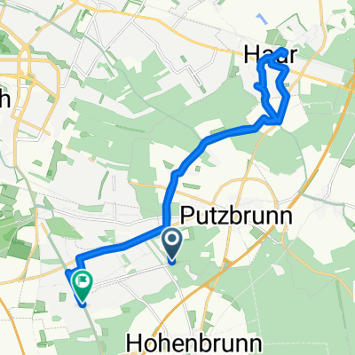 Ottobrunn nach Bahnhofsplatz in Haar und über Finkenstraße Ottobrunn zurück