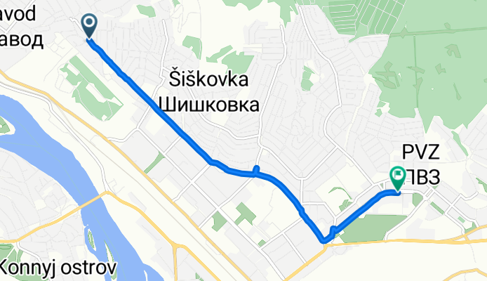 От улица Рабочая до улица Октябрьская