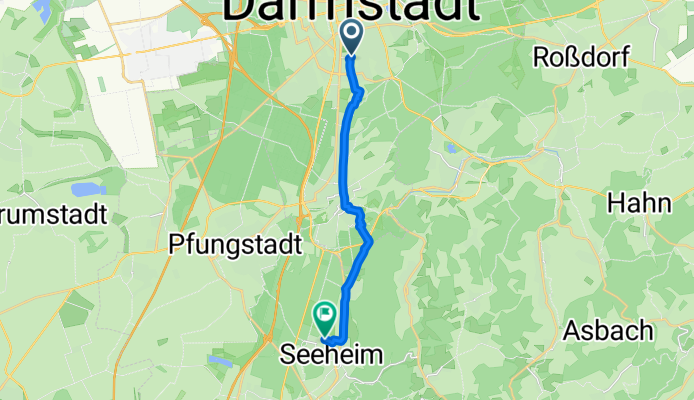 Bessunger Straße, Darmstadt nach Aussiger Straße, Seeheim-Jugenheim