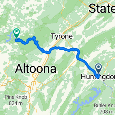 Route from Huntingdon