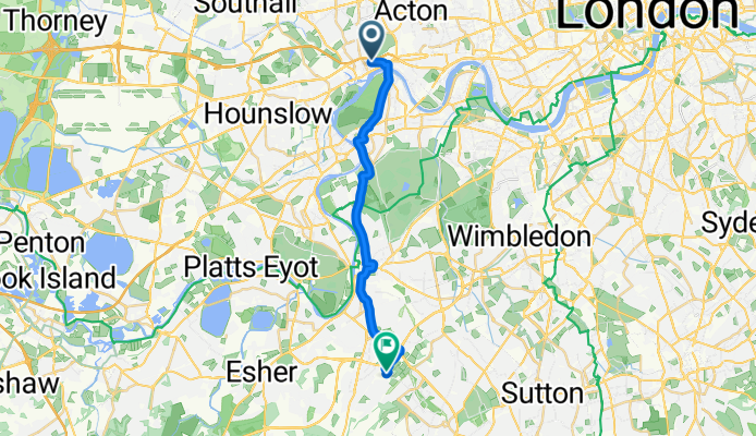 Clayponds Lane, Brentford to Davis Road, Chessington